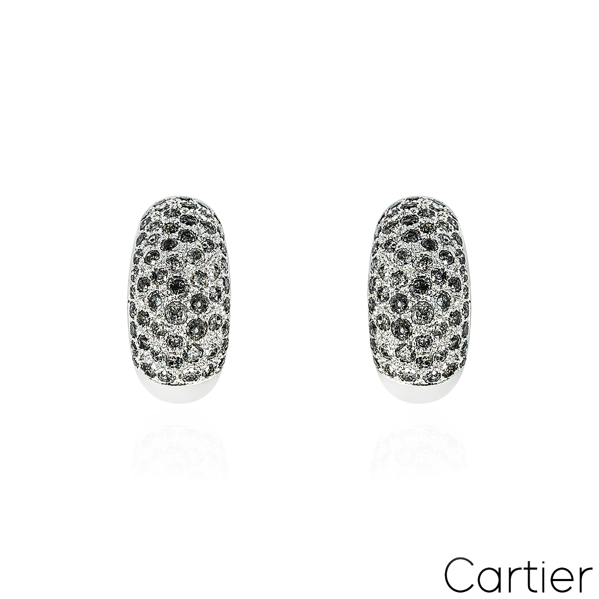 Cartier Sauvage Metissage White Gold Grey Diamond Bombe Earrings Cartier Sauvage Metissage White Gold Grey Diamond Bombe Earrings
